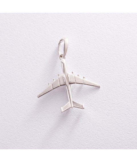 Silver pendant "Mriya Airplane" 133144 Onyx