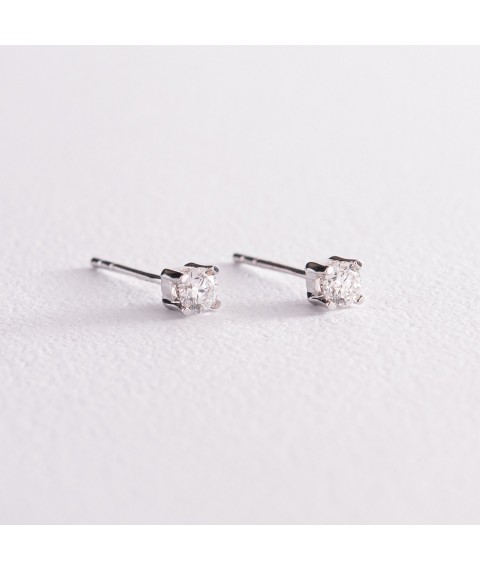 Gold earrings - studs with diamonds sb0383z Onyx