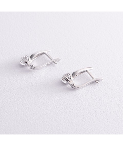 Earrings in white gold with diamonds 502390 Onyx