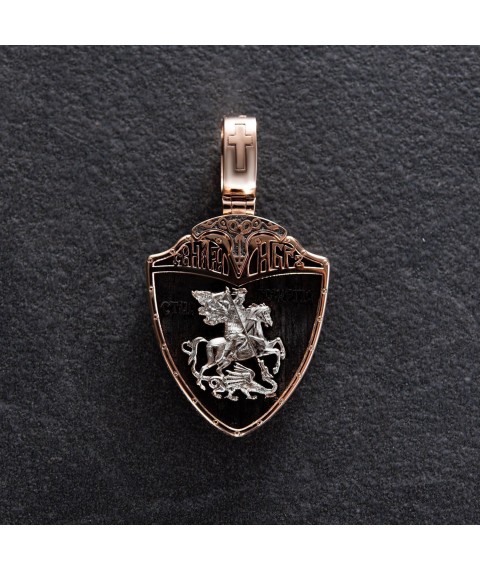 Gold pendant "St. George the Victorious" with ebony 974z Onyx