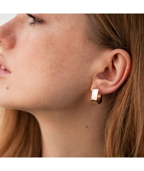 Earrings "Loren" in red gold s09013 Onyx