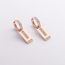 Серьги в красном золоте (фианиты) с08490 Онікс