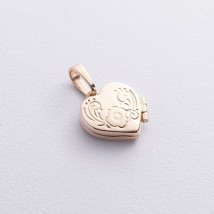 Pendant for photography "Heart" (yellow gold) p03893 Onix