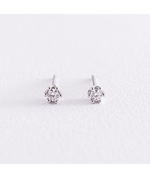 Gold earrings - studs with diamonds sb0348y Onyx