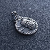 Silver pendant "Warrior" with blackening 292 Onyx