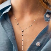 Silver necklace - tie "Balls" 181201 Onix 50