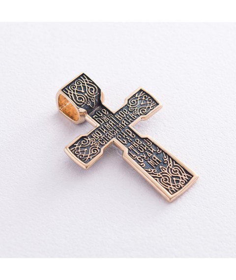 Золотий православний хрестик "Ісус Христос. Ніка" п02415 Онікс