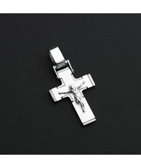 Silver Orthodox cross 132755 Onyx