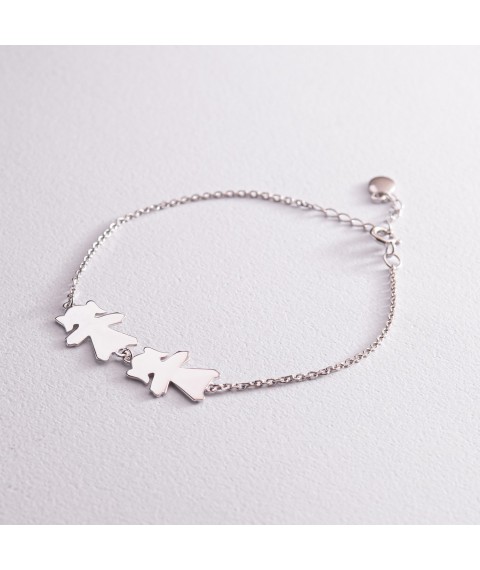 Bracelet "Two girls" in white gold (engraving possible) z2088b Onix 19