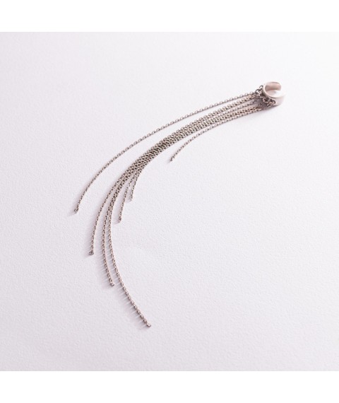 Silver earring - cuff "Tilda" 123194 Onyx