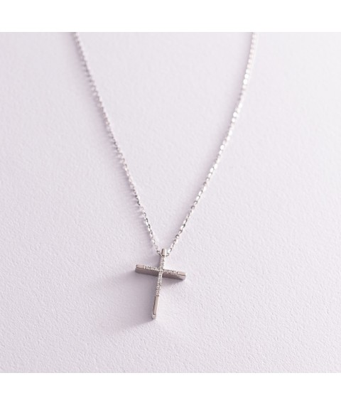 Gold necklace "Cross" with diamonds 104-10017 Onix 45