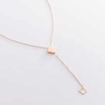 Necklace "Clover" in yellow gold kol01905 Onyx 45