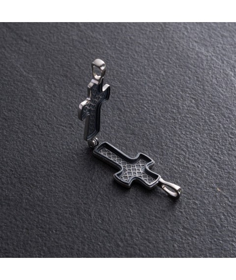 Silver reliquary cross with crucifix 132258 Onyx