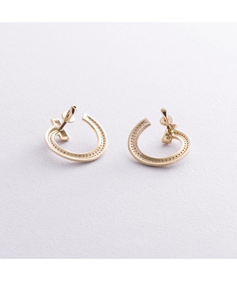 Earrings - studs "Evelyn" in yellow gold (cubic zirconia) s08668 Onyx