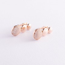 Gold earrings with cubic zirconia s04513 Onyx