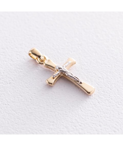 Крест с распятием (желтое золото) п03507 Онікс