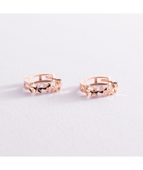 Gold earrings - rings "Stars" s07793 Onyx