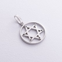 Silver pendant "Star of David" with cubic zirconia 1232 Onyx