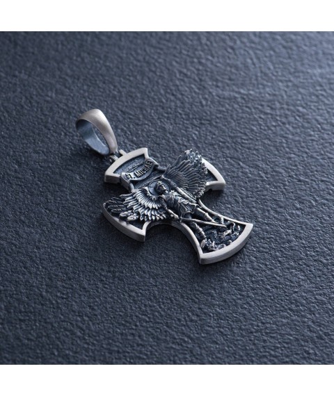 Silver cross "Archangel Michael" 1193 Onyx