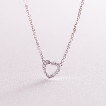 Gold necklace "Heart" with diamonds flask0088ca Onix 45