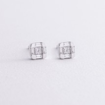 Gold earrings - studs with diamonds sb0543cha Onyx