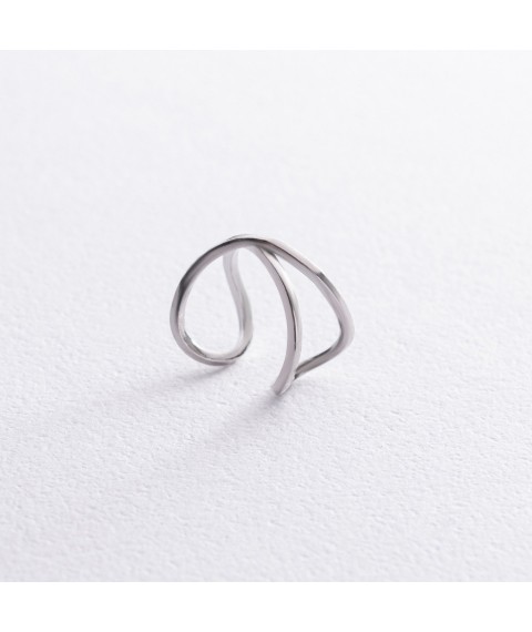 Silver earring - cuff 123203 Onyx