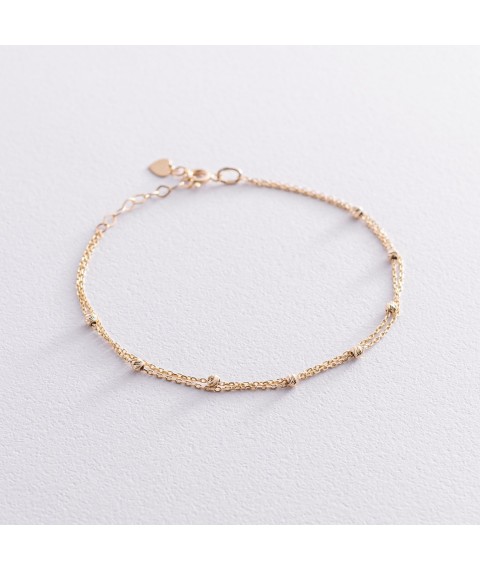 Double bracelet "Balls" in yellow gold b04706 Onix 20
