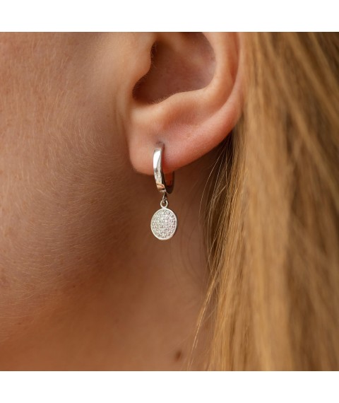 Earrings in white gold with diamonds 318461121 Onyx
