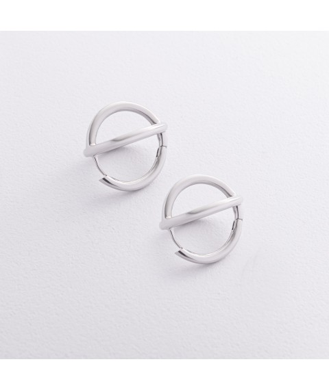 Серебряные серьги "Sphere" 7340 Онікс
