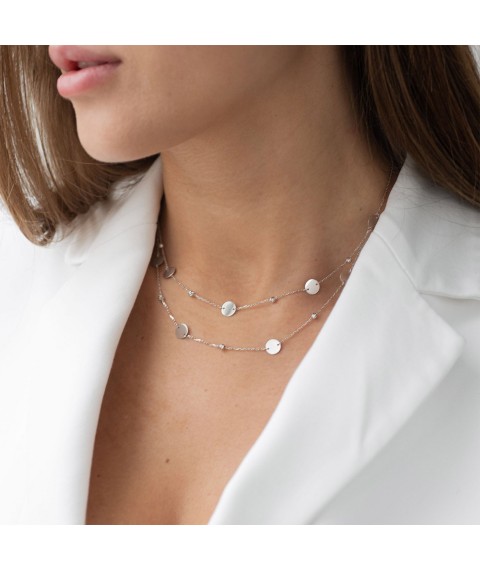 Silver necklace with coins 181090 Onix 45