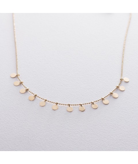 Necklace "Coins" in yellow gold count01389 Onix 43