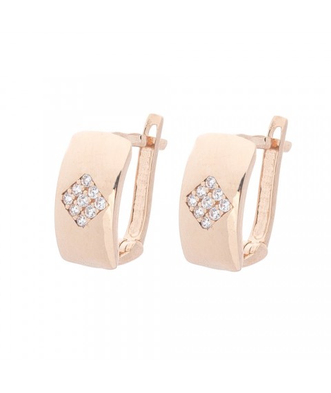 Gold earrings with cubic zirconia s05671 Onyx