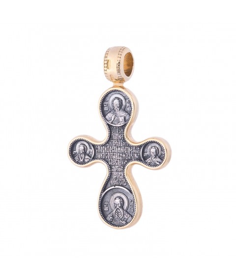 Срібний православний хрестик 132437 Онікс