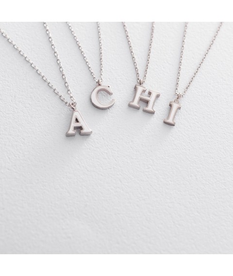 Silver necklace with the letter C 18618b Onix 40