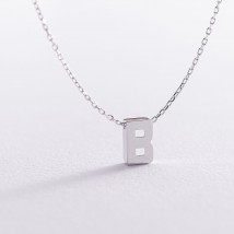 Gold necklace with the letter "B" coll01254В Onyx 44