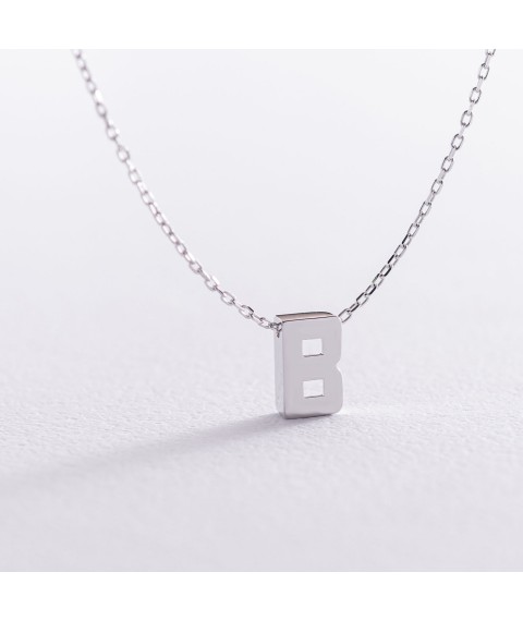 Gold necklace with the letter "B" coll01254В Onyx 44