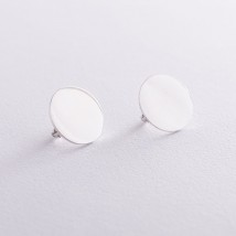 Silver earrings "Mirror" 122931 Onyx