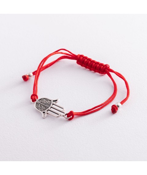 Bracelet with red thread "Hamsa" 141107 Onyx 17