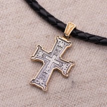 Silver cross with gold plated “Calvary” 131794 Onyx