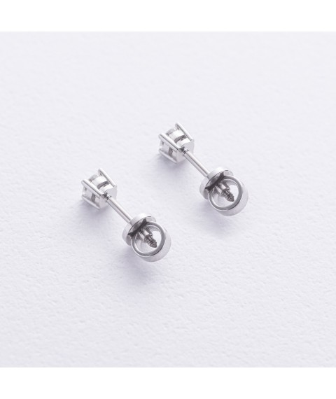 Earrings - studs with diamonds (white gold) 314771121 Onyx