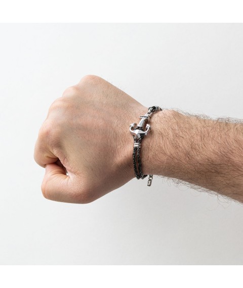 Silver men's bracelet "Anchor" Zancan EXB647-N 21