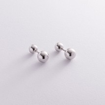 Earrings "Balls" in white gold s08244 Onyx