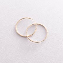 Серьги - кольца в желтом золоте (2.9 см) с07110 Онікс