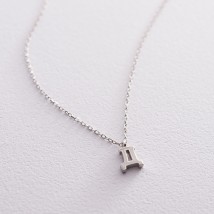 Серебряное колье с буквой Д 18962б Онікс  44