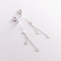 Earrings "Coins" in white gold s07171 Onyx