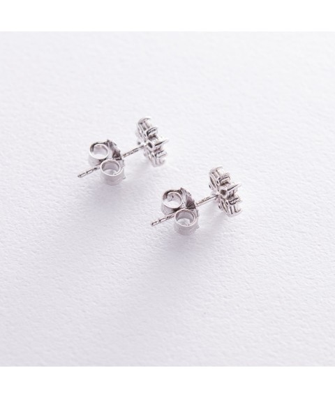Gold stud earrings with diamonds sb0268ar Onyx