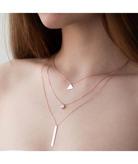 Gold necklace Geometry (cubic zirconia) coll01691 Onyx 40