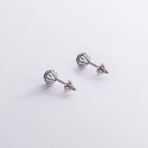 Срібні сережки - пусети (піроп) 122178 Онікс