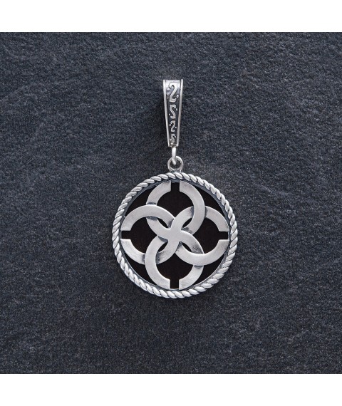 Silver pendant - amulet "Wedding" with ebony 085 Onyx