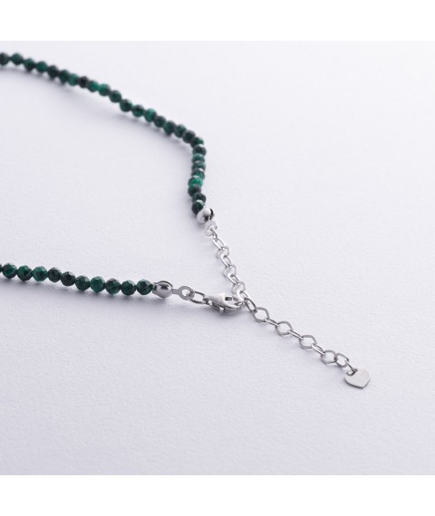 Silver necklace with malachite 181284 Onyx 45